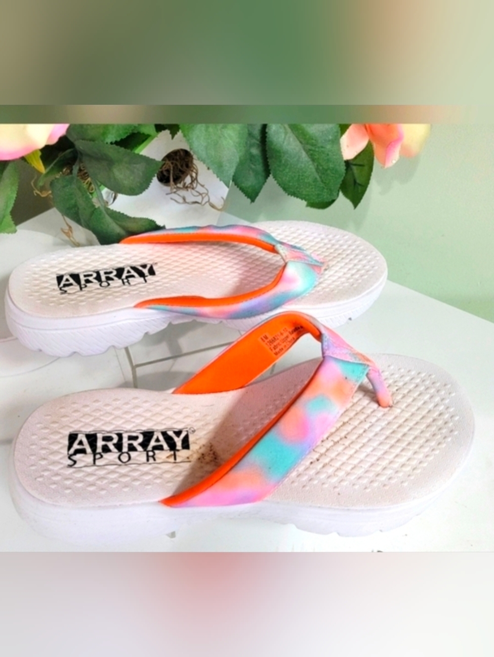 ARRAY SPORT MAX CUSHION! Slip On Flip Flop Sandals Gorgeous Summer Colors 8 - Picture 3 of 6